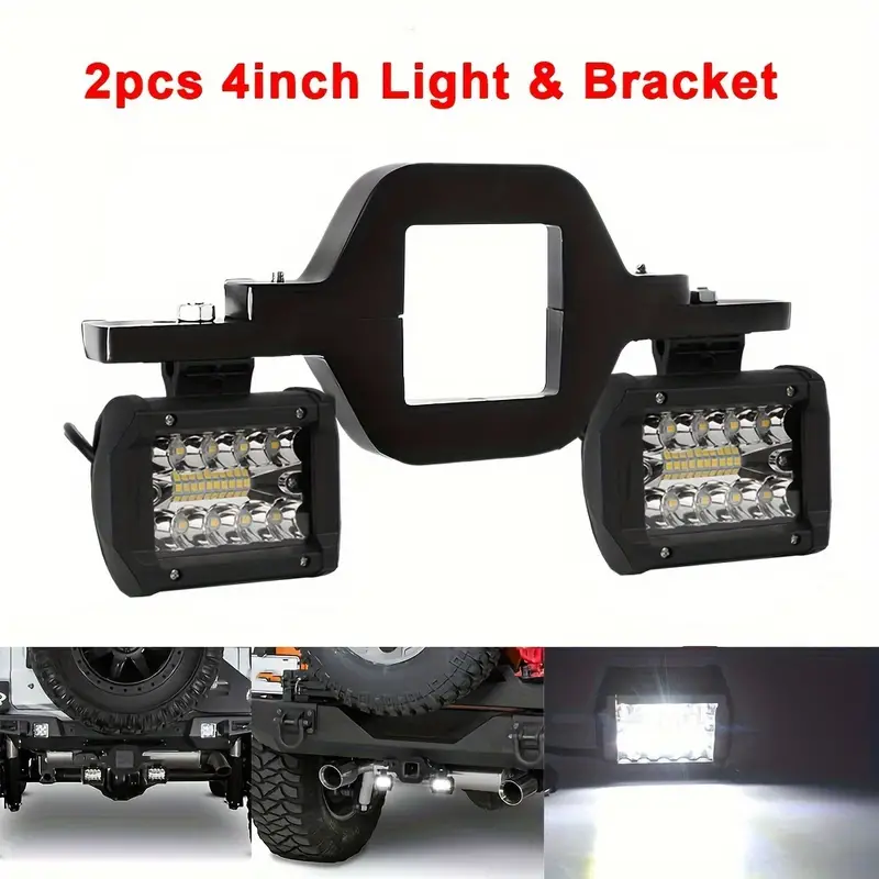 2Pcs4 60W Ultra-Bright LED Pods with Hitch Mount Brackets - Lights for Pickup, ATV, SUV, Truck, Trailer, Boat - Durable & Universal Fit