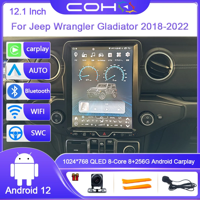 12.1 Inch For Jeep Wrangler Gladiator 2018-2022 Android12 8-Core 8G+128G Car Multimedia Player Stereo Receiver Radio GPS 4G WIFI - 34
