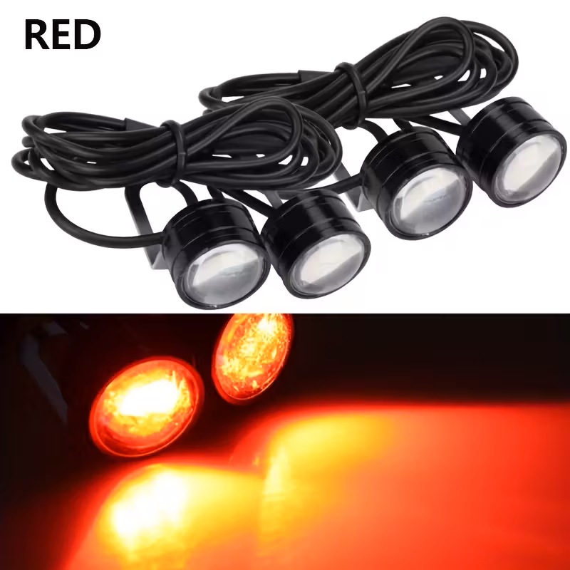 Decorative Light Night Auxiliary Driving Lights Car High Brightness Neon Light Kit 12V for Car Motorcycle Handle Mirror Lights

